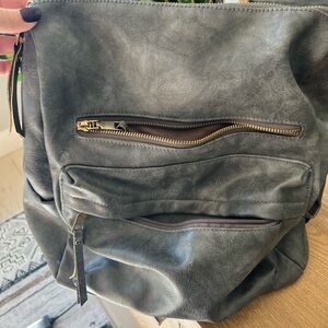 Stylish Gray Leather Purse/Backpack